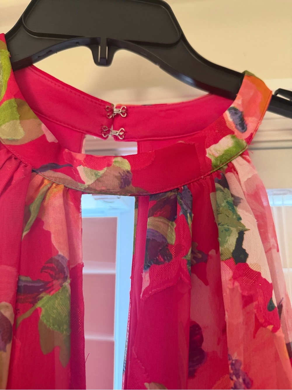 Adrianna Papell Hot Pink Floral Evening Dress - Picture 3 of 7